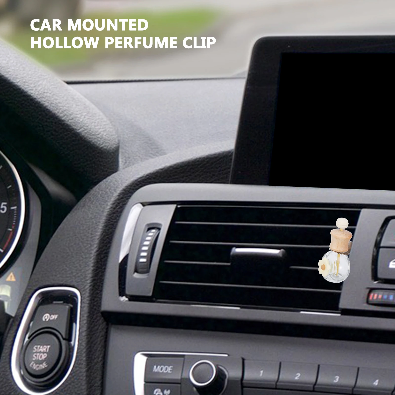 

2pcs Creative Car Perfume Clip Glass Bottle Durable Essential Oil Storage Home Decor Air Vent Ornament Fragrance Bottle Easy