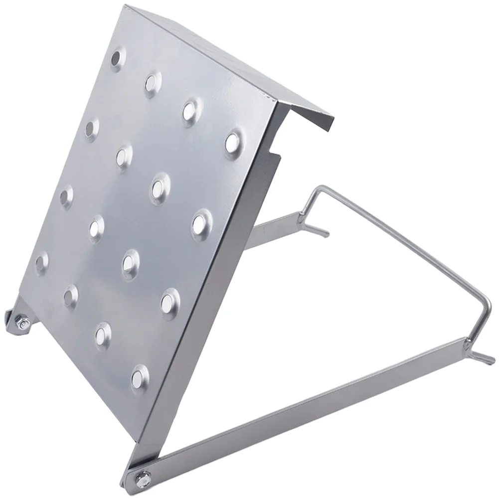 Aluminum Alloy Ladder Shelf for Standing Tasks Tool Organization and Drum Support on Elevated Platforms Black Silver