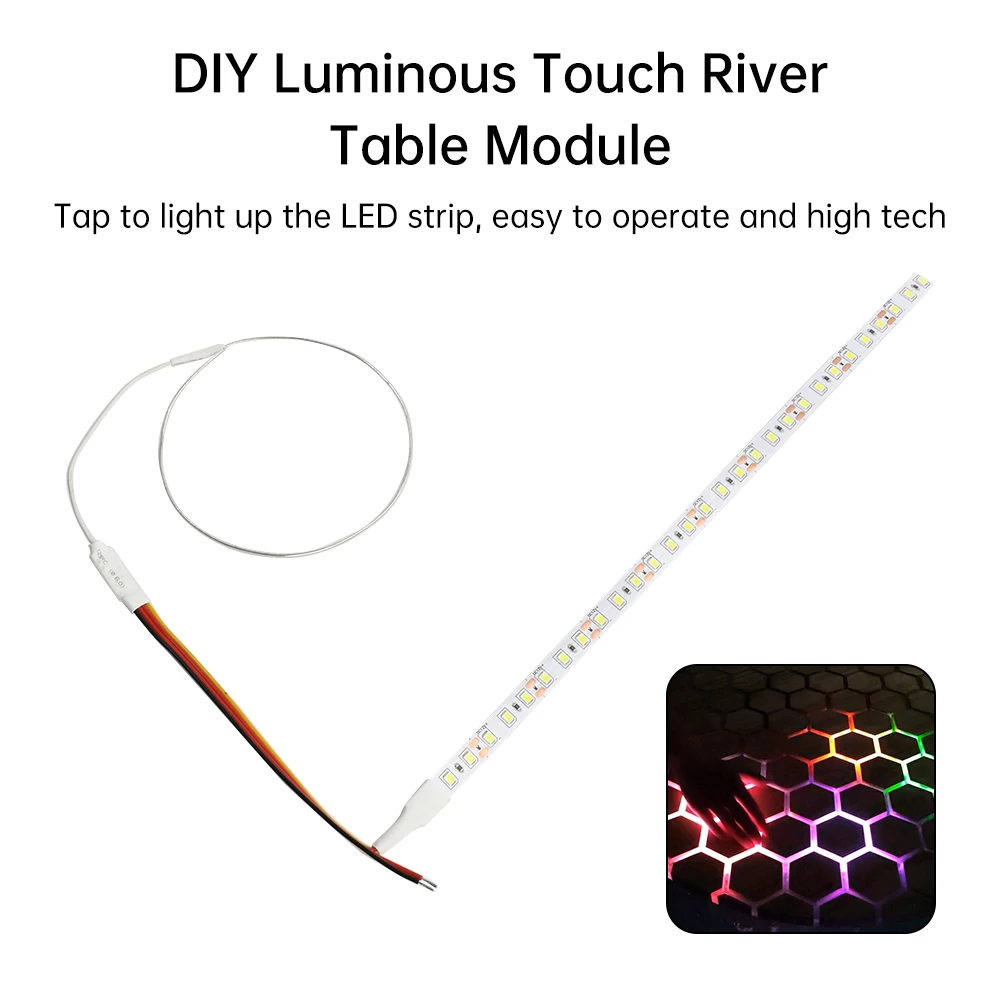 DIY Luminous Touch River ตารางโมดูล LED Light Strip Kit 3-24V Touch Sensor Touch Induction Cellular ขดลวดโลหะ