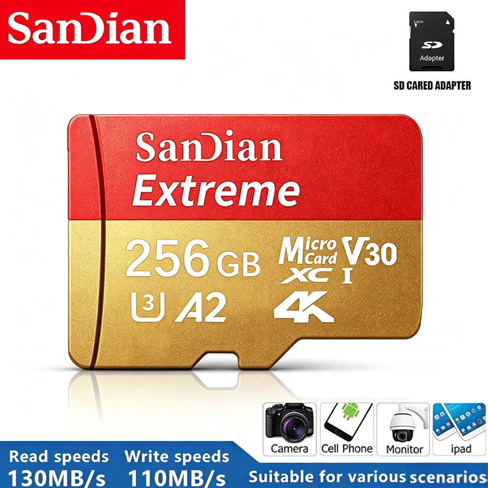 Action Camera Micro Sd Card 128Gb V30 - Scheda di Memoria Micro SD 128GB