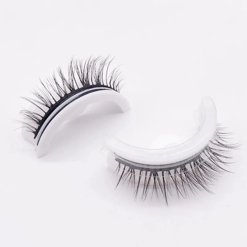 1Pair Reusable Self-adhesive False Eyelashes 3D Mink Lashes Glue-free Eyelash Extension 3 Seconds to Wear No Glue Needed Lashes