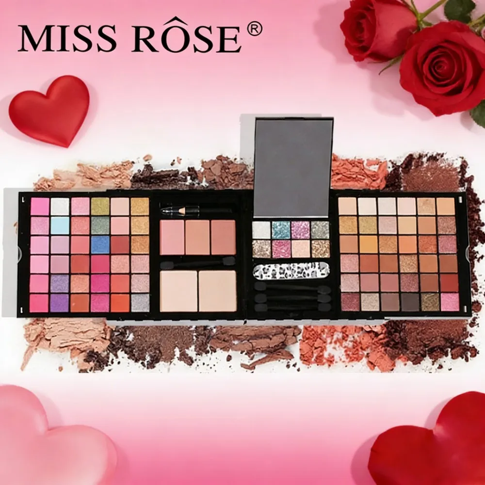 

3D матовые перламутровые тени для век, пластина для макияжа, многофункциональная пудра, румяна, набор для макияжа на День святого Валентина