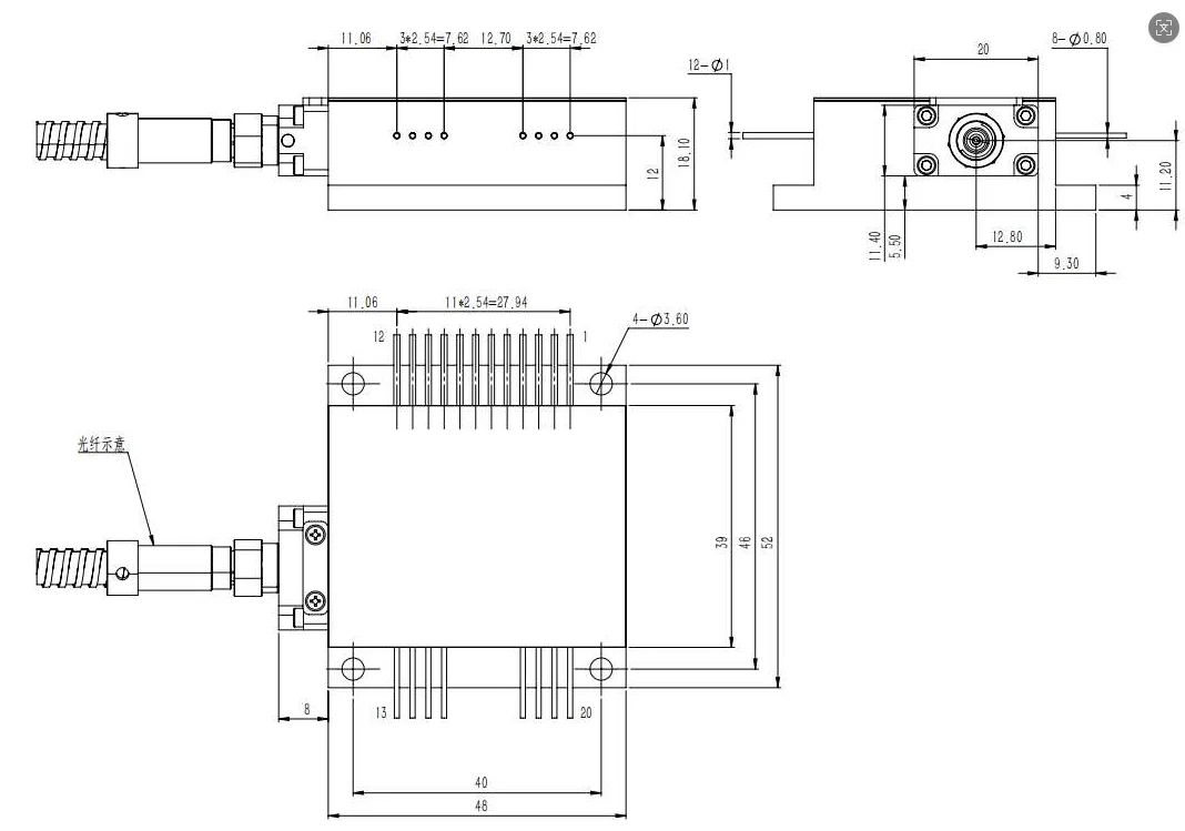 1470nm 20W CW Medical Laser Module – with Aiming Beam, SMA905, Fiber Detection & PD