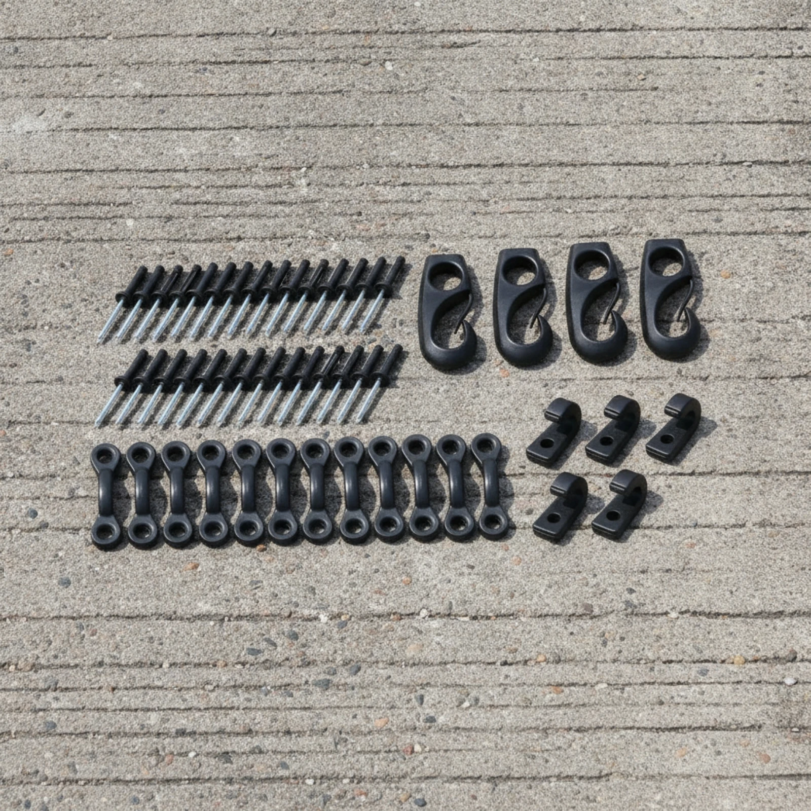 Kayak Deck Rigging Kit Compact Kayak Rigging Kit Corrosion-Proof Black for Kayakers
