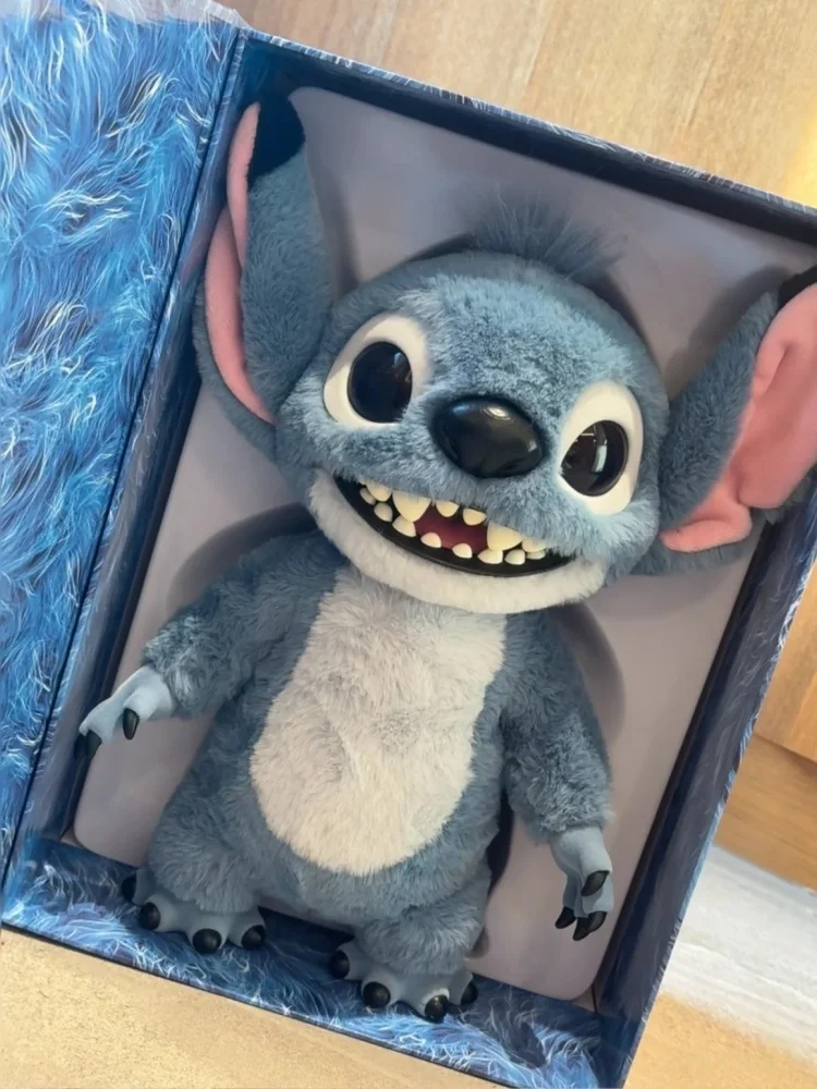 Muñeco de peluche genuino de Disney Stitch, 16/28cm, mochila de punto de Anime Kawaii, muñeco colgante, llavero de peluche, juguete para regalo