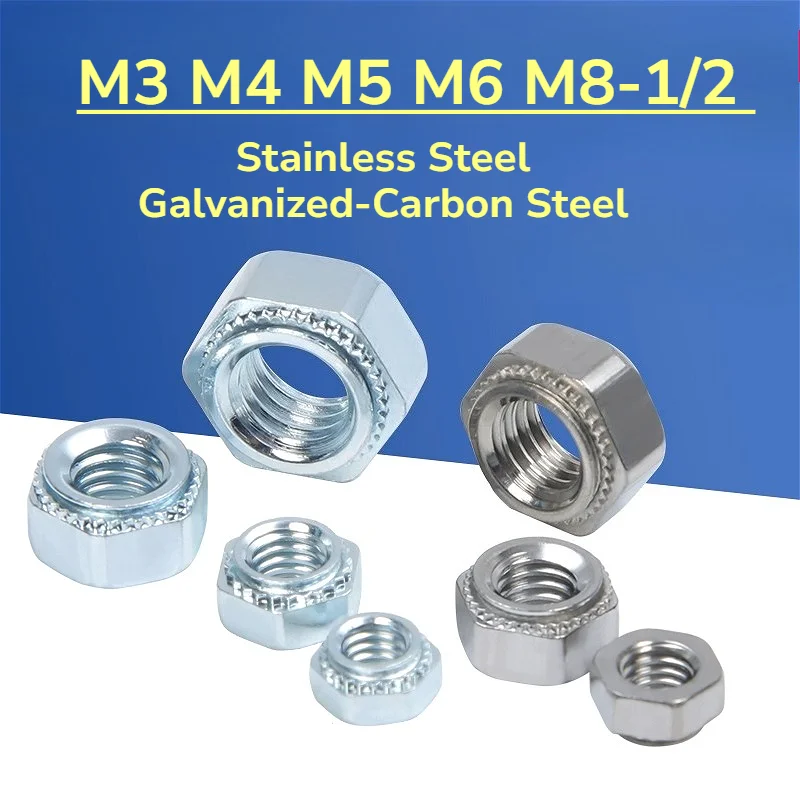 M3 M4 M5 M6 M8-1/2 Stainless Steel/Carbon Steel Hexagonal Self-Clinching Nuts Press Riveting Nut Step Embossing Rivet Nuts