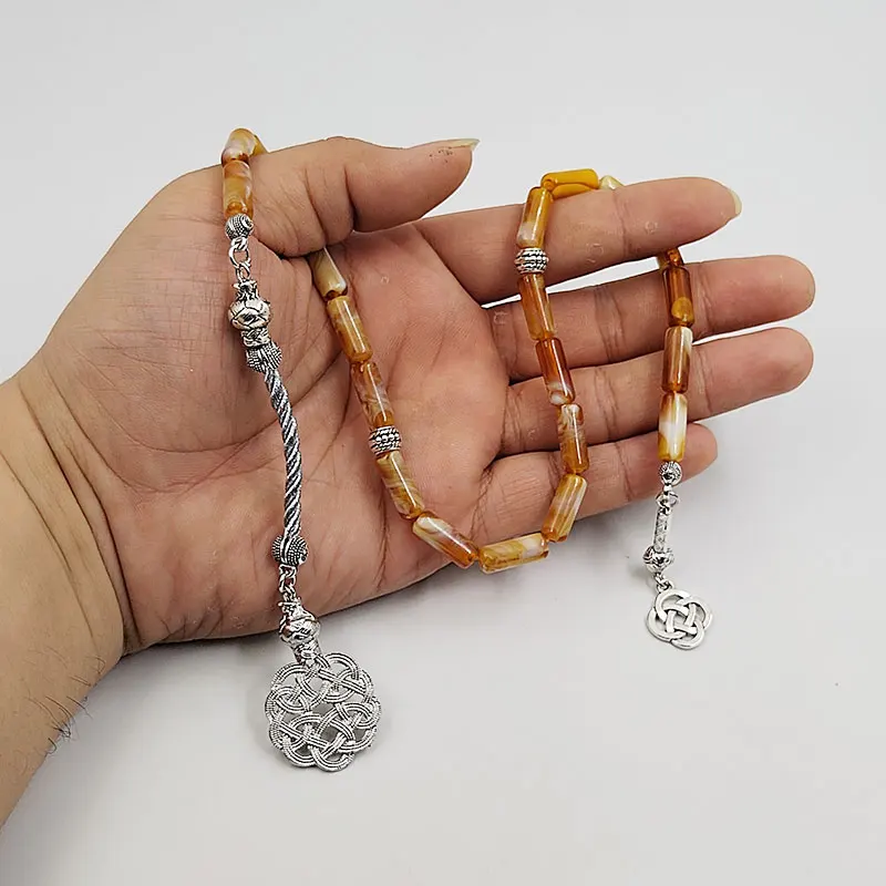 تسبيح راتنج أصفر تركي موضة سوار إكسسوارات إسلامية سبحة صلاة هدية عيد مصباح