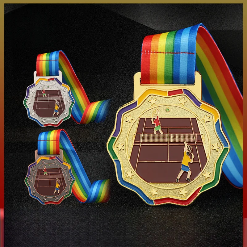 

Badminton and tennis medals, school sports meeting, competition, commemoration, award, commemorative item
