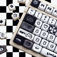 130-Key Set Cute Cat & Dog MOA Keycaps Compatible with Cherry MX Switches for Mechanical Gaming Keyboard