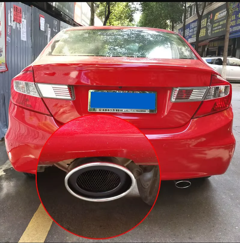 

Подходит для Honda 9th Civic 2012 2013 2014 2015, глушитель, хвостовой наконечник, овальная труба, хромированная нержавеющая сталь