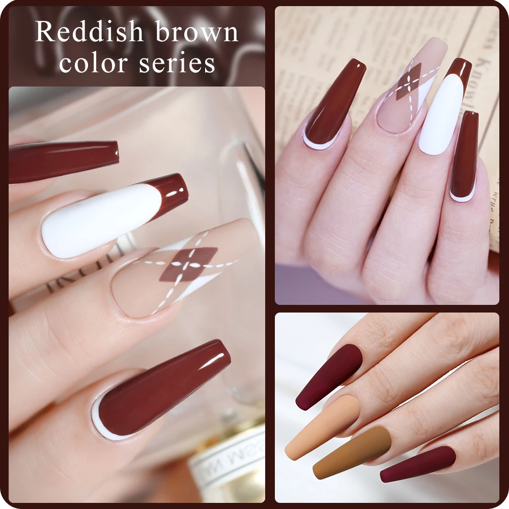 Clou Beaute HEMA TPO GRATIS Inverno Autunno Natale Rosso Cioccolato Marrone Caffè Colore UV LED Gel Smalto per unghie Vernici Nail Art