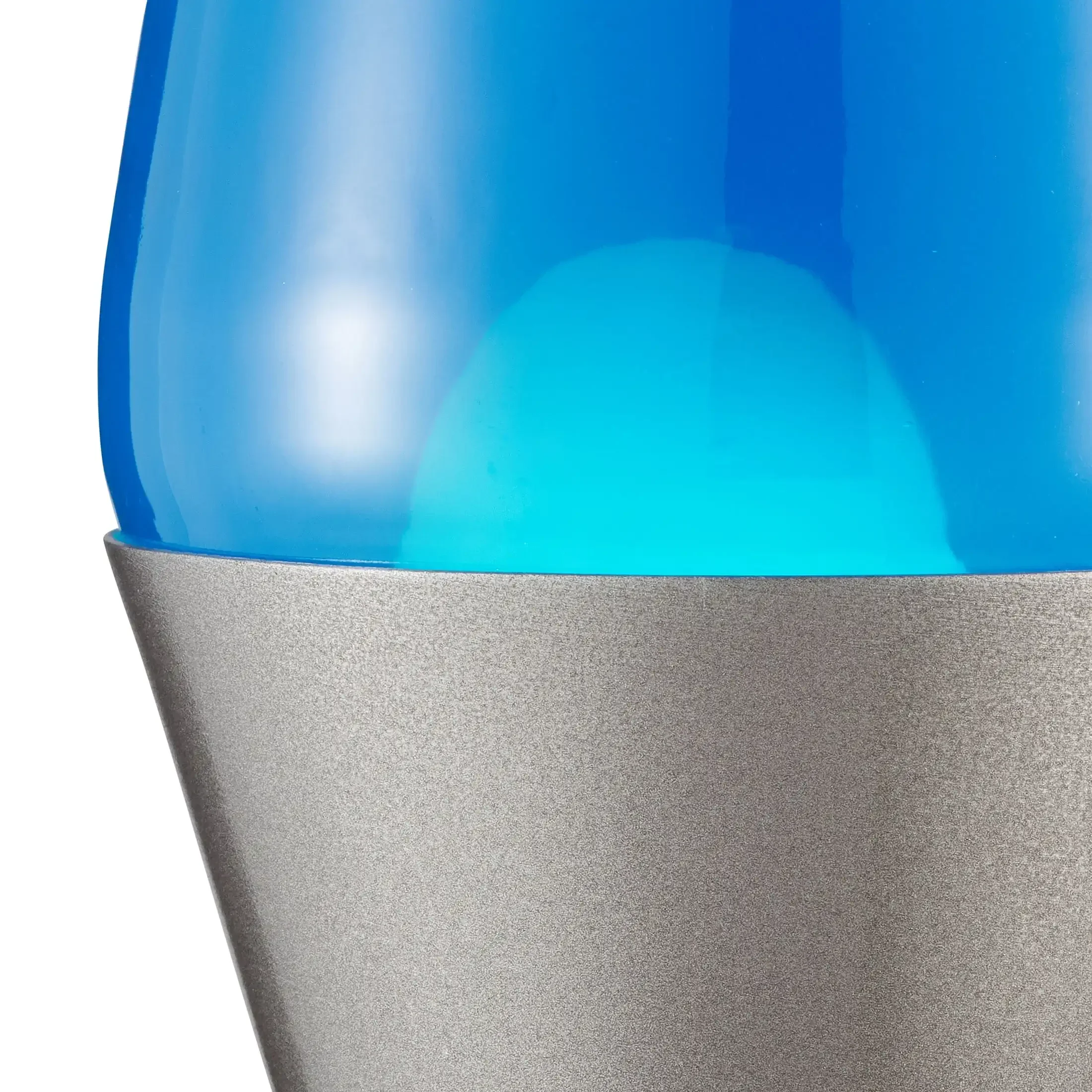 【مصباح لافا شمعي أبيض 14.5 بوصة】سائل أزرق، قاعدة فضية، لمبة 25 وات. إضاءة المزاج لغرفة النوم