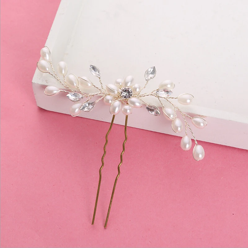 

2 Pcs Bridal Hairpin Wedding Pins Clips Rhinestone Accessory Accessories for Bride Dress Rhinestones Hairpins