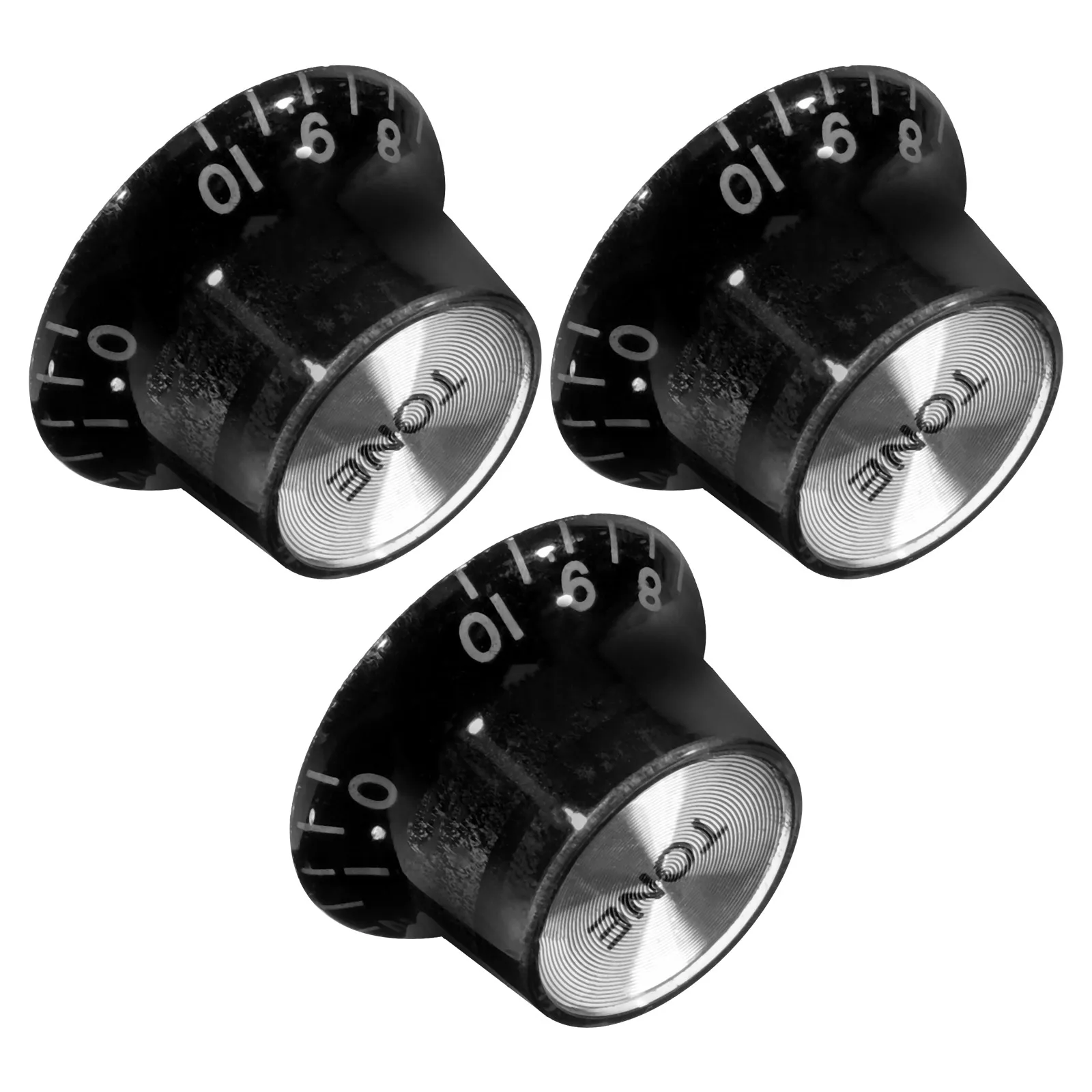 

3 Pcs Electric Guitar Volume Knob Hat Black ABS Material Tone Control Knobs Caps Guitar Parts Replacement Durability Stability