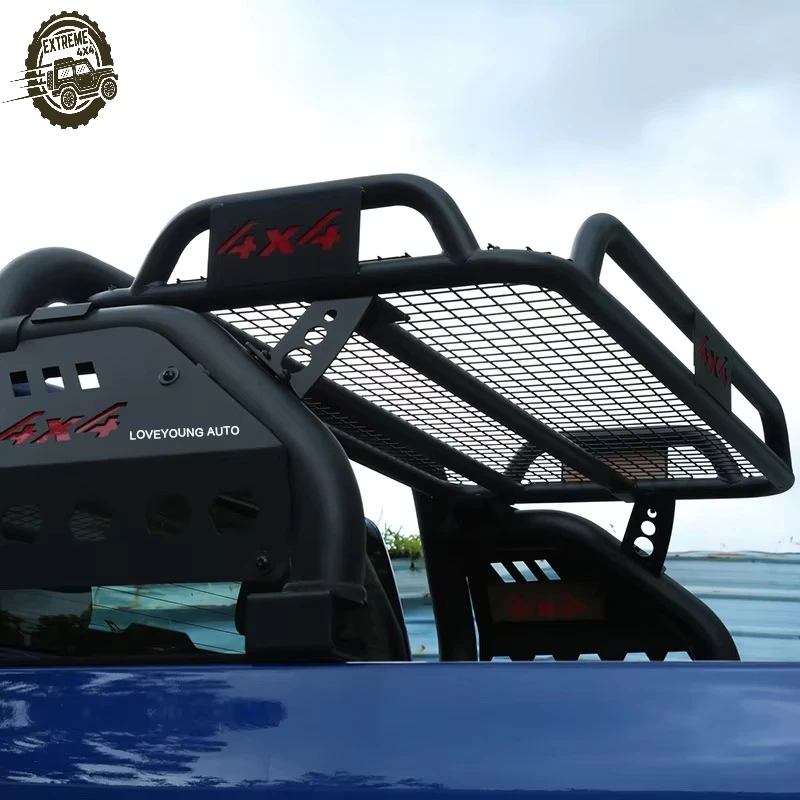 

LOVEYOUNG High-Strength Steel Roll Bar for Pickup Trucks-Customizable Size Black Car Roof Racks with Rooftop Mounting