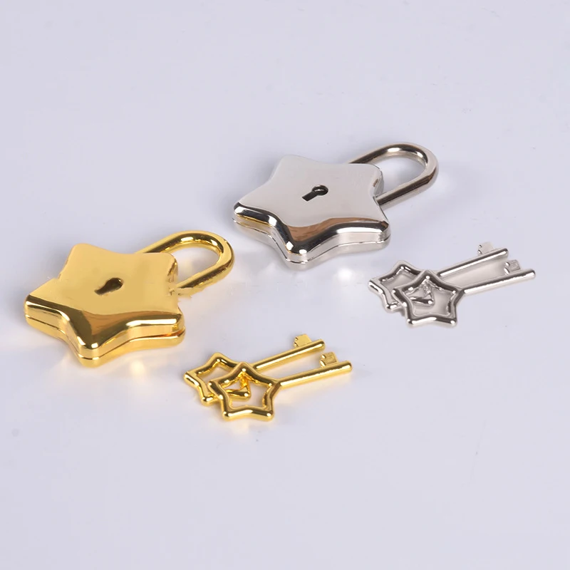 Mini Star Shape Archaize Padlocks Locker Security Key Lock With Key Luggage Bag Lock