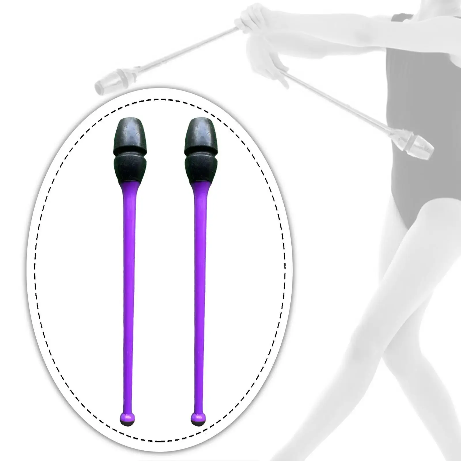 Rubber Rhythmic Gymnastics Stick Set Connectable Artistic Gymnastics Tool for Home Kids Training Competition Use
