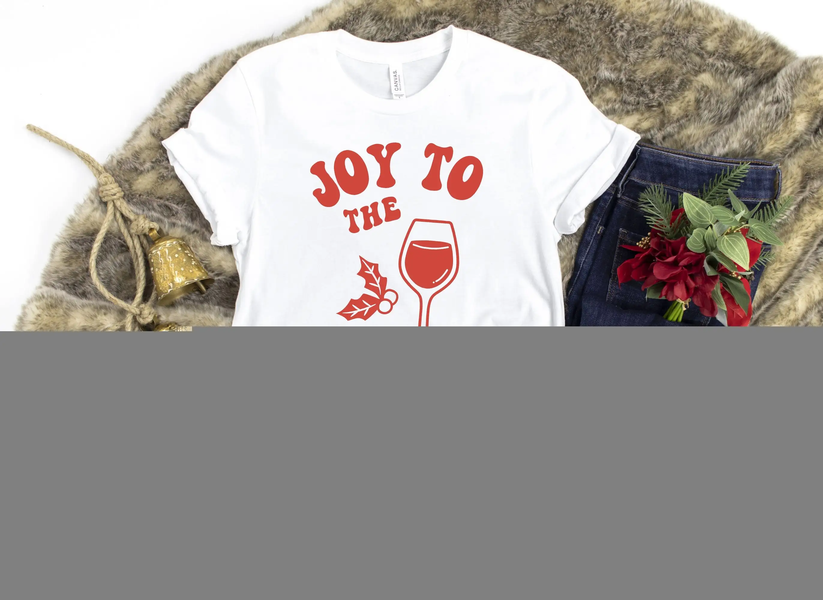 

Футболка Joy To The Wine для влюбленных, забавная женская рождественская вечеринка