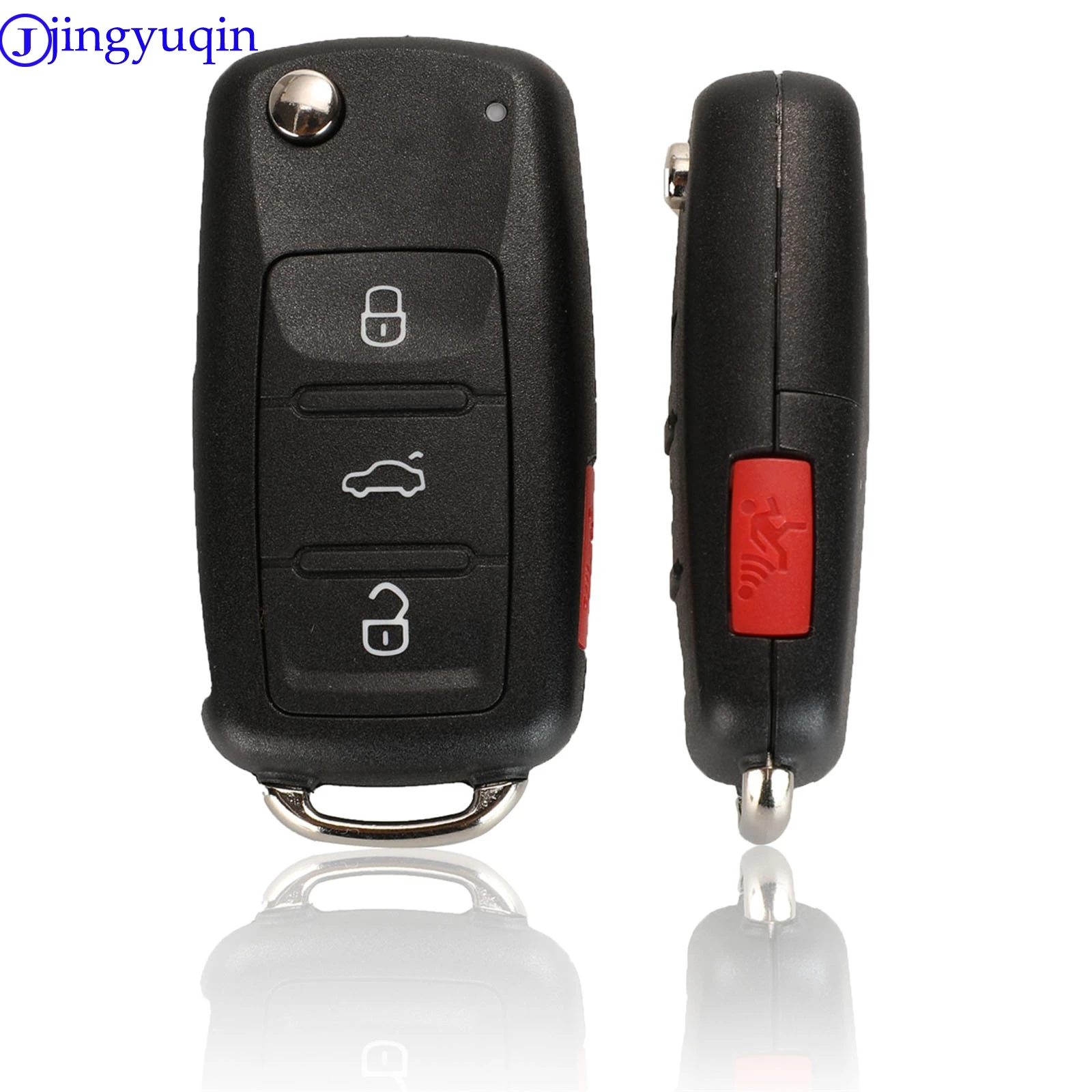 jingyuqin 4 Buttons Car Key Shell For VW Caddy Eos Golf Jetta Beetle Polo Up Tiguan Touran 5K0837202AD Case Cover Folding Flid