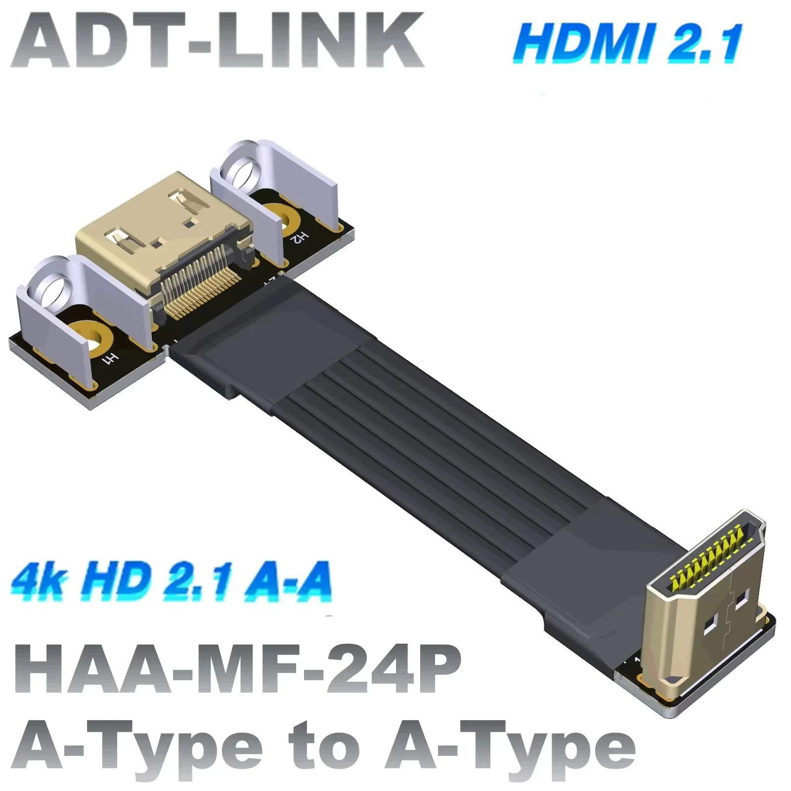 Padrão um tipo hdmi2.1 macho/fêmea cabo de extensão de vídeo de fita plana embutido 2k/240hz 4k/144hz fpc fpv gpu v2.1 extensor de áudio