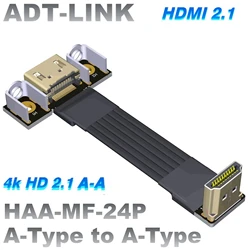 Standard A Type HDMI2.1 Male/Female Built-in Flat Ribbon Video Extension Cable 2K/240hz 4K/144Hz FPC FPV GPU V2.1 Audio Extender