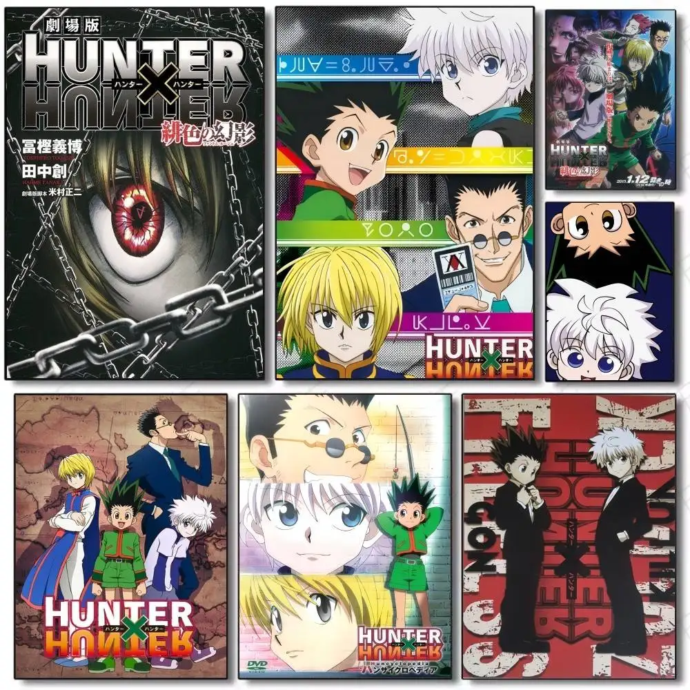 AZNM Hunter X Hunter Gon Killua   Classic Vintage Posters Whitepaper Prints Posters Artwork Kawaii Room Decor