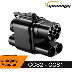 GUWIEYG CCS2 to CCS1 Adapter From CCS2 Charger to CCS1 EV CCS2 to CCS1 Electric Vehicle Charger DC Fast Ev Charging Adapter