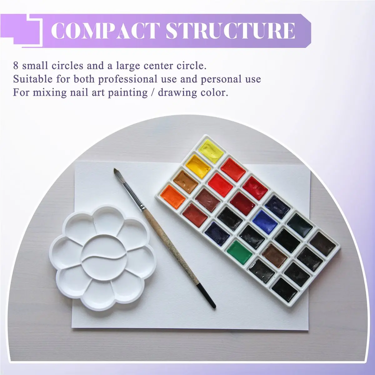 ABZT 5Pcs Plastic Nail Art Paint Color Mixing Palette Plate Disk Essential Tool