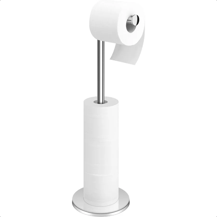 

TACGEA Toilet Paper Holder Stand Bathroom Toilet Paper Roll Holder Stainl Steel Storage for 4 Rolls of Toilet Tissue Sliver