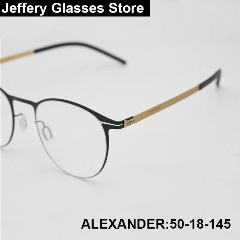 

Германия безвинтовые овальные оправы для очков мужские ультра-легкие деловые очки в тонкой оправе из нержавеющей стали модные маленькие лица Gafas