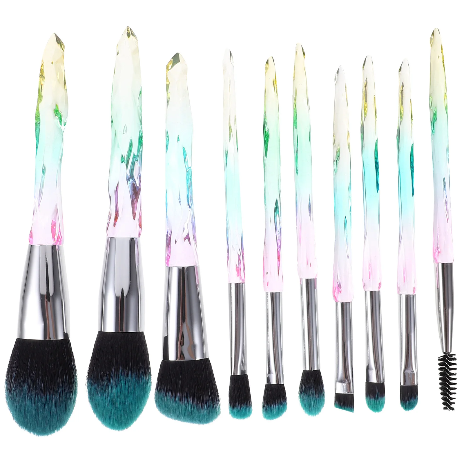 10-delige borstelset Professionele make-uptools Zachte dichte vezels Foundation Poeder Blush Oogschaduw Schoonheidsaccessoires Kit