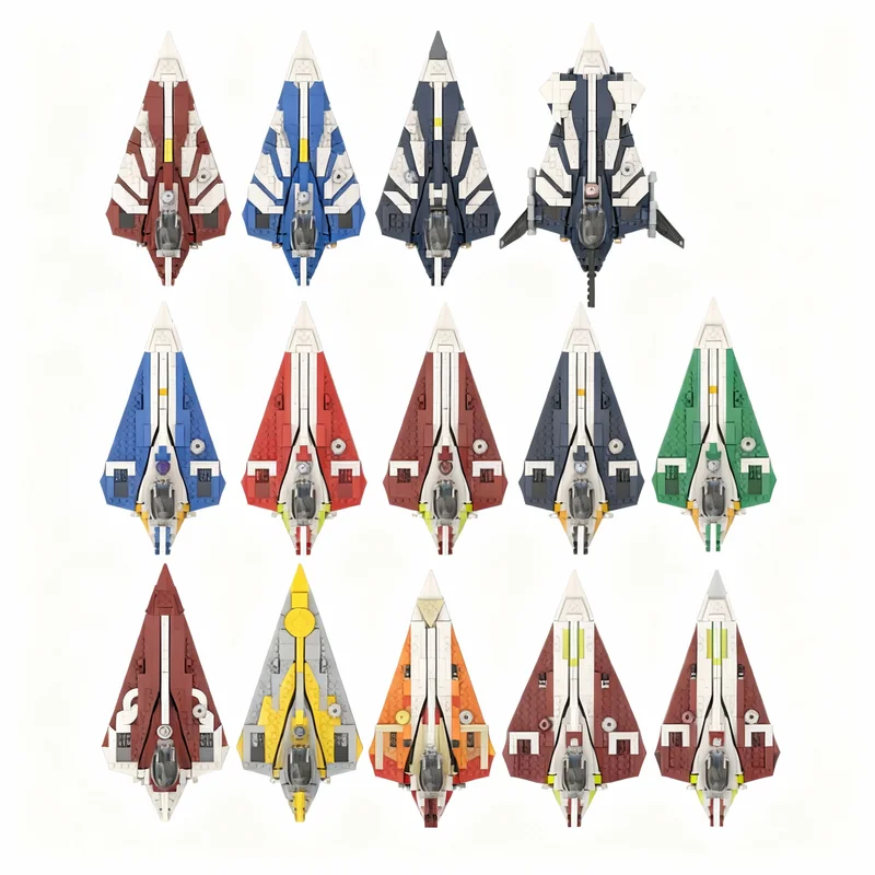 4061pcs MOC Star Battle Delta-7b & Delta-7 Aethersprite-class Light Interceptor Collection Model Building Blocks Christmas Gift