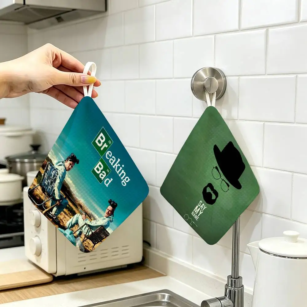 B-Breaking Bad Hanging  Polyester Cotton Daily Towel Hanging Kitchen Hand Wiping Cloth Durable for Whole House Use
