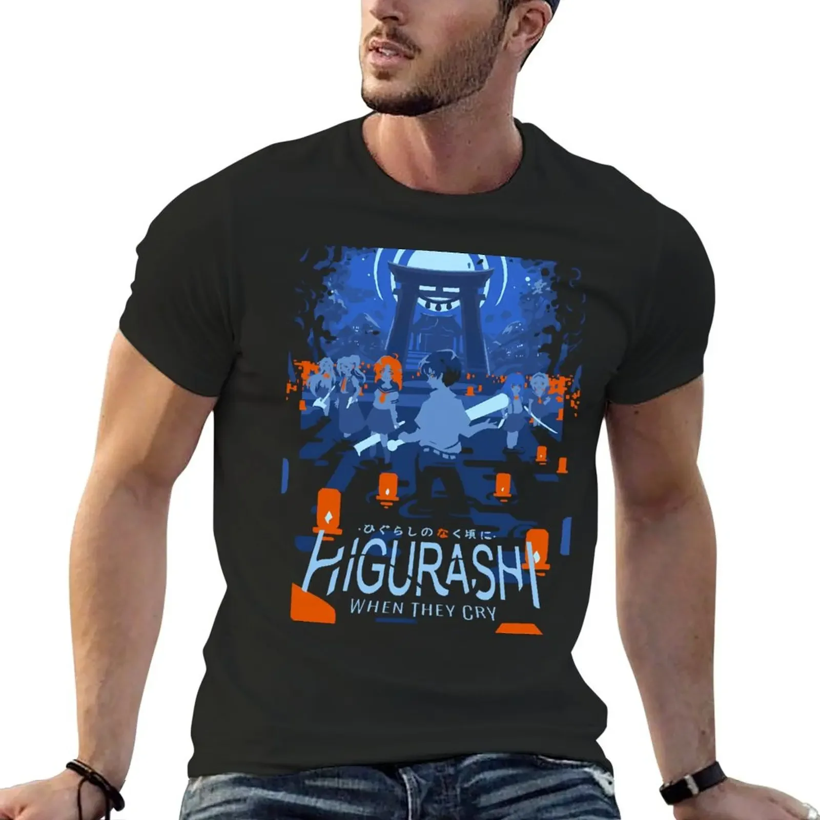 Higurashi When They Cry T-Shirt summer top street wear blanks mens graphic t-shirts