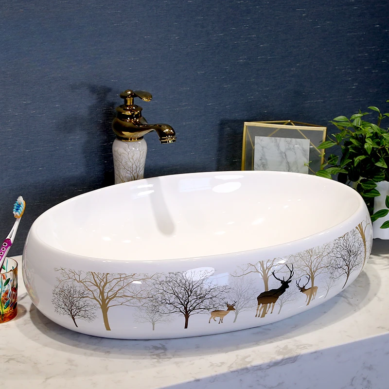 Household washbasin in the bathroom