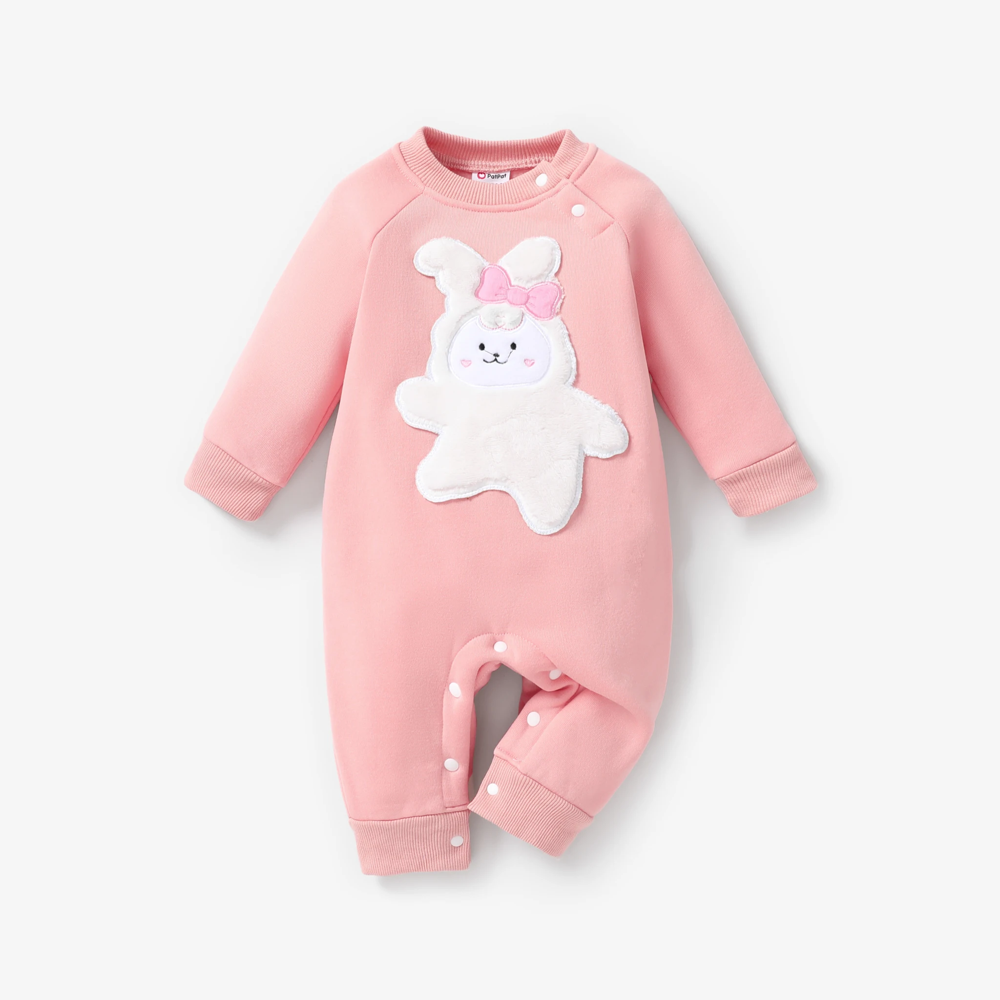 PatPat Baby Girl/Boy Cute Oversized 3D Rabbit and Sheep Plush Jumpsuit