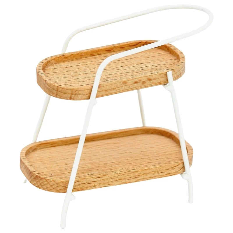 แร็คจอแสดงผลไม้ที่สมจริงยืนวินเทจไม้ Zakka สำหรับบ้านตุ๊กตา 1:12
