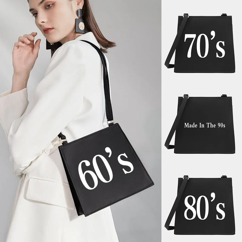 New Women Shoulder Messenger Commute Crossbody Tote Bag  Years Series Pattern Designer Small Square Bags Shopping Purse Handbag