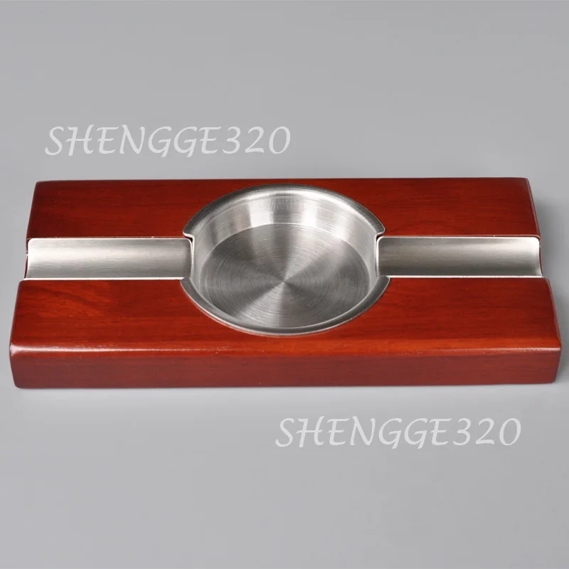 Wooden Cigar Ashtrays Oak Wood and Stainless Steel Ashtray Two-position Ash Tray