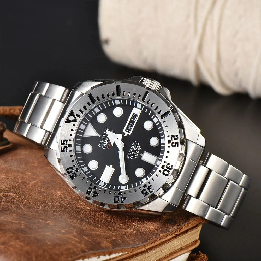 Часы Dwayne Campbell, роскошные автоматические часы для мужчин, сапфировое стекло, механизм NH36, двойной календарь, механические наручные часы
