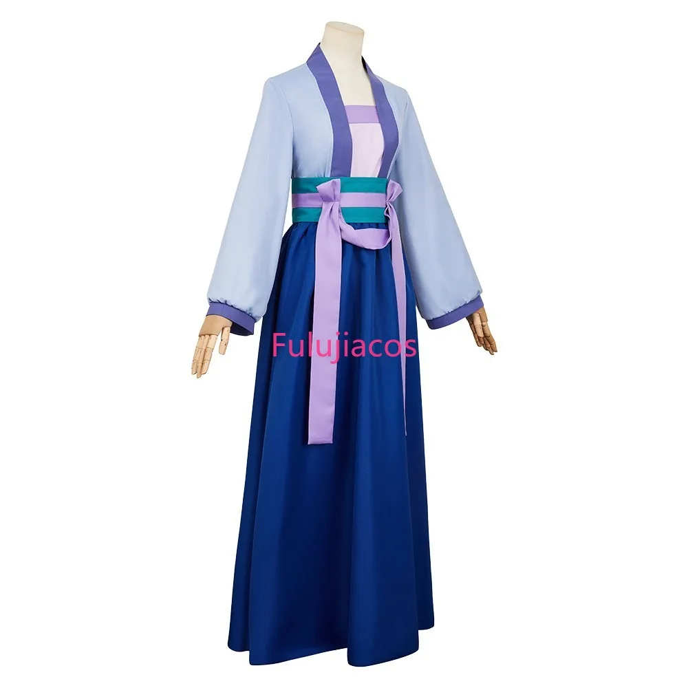 Fulujiacos The Apothecary Diaries Maomao Cosplay Costume Halloween Blue Long Dress Outfit