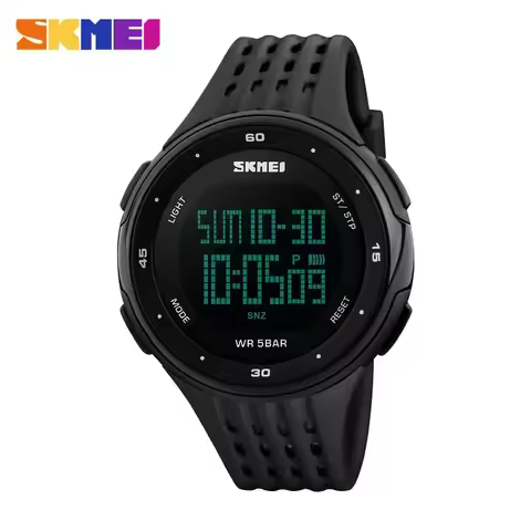 SKMEI 1219 Mens Ladies Digital Clock Relogio Masculino Outdoor Sport Watches Men Women Waterproof LED Sport Military Watches
