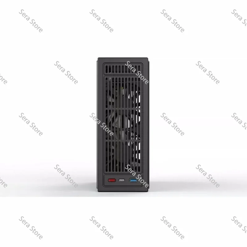 Tiny4 4L Pure Aluminum CNC ITX Case Half Height Double Slot Direct Insert Tool Card Chassis