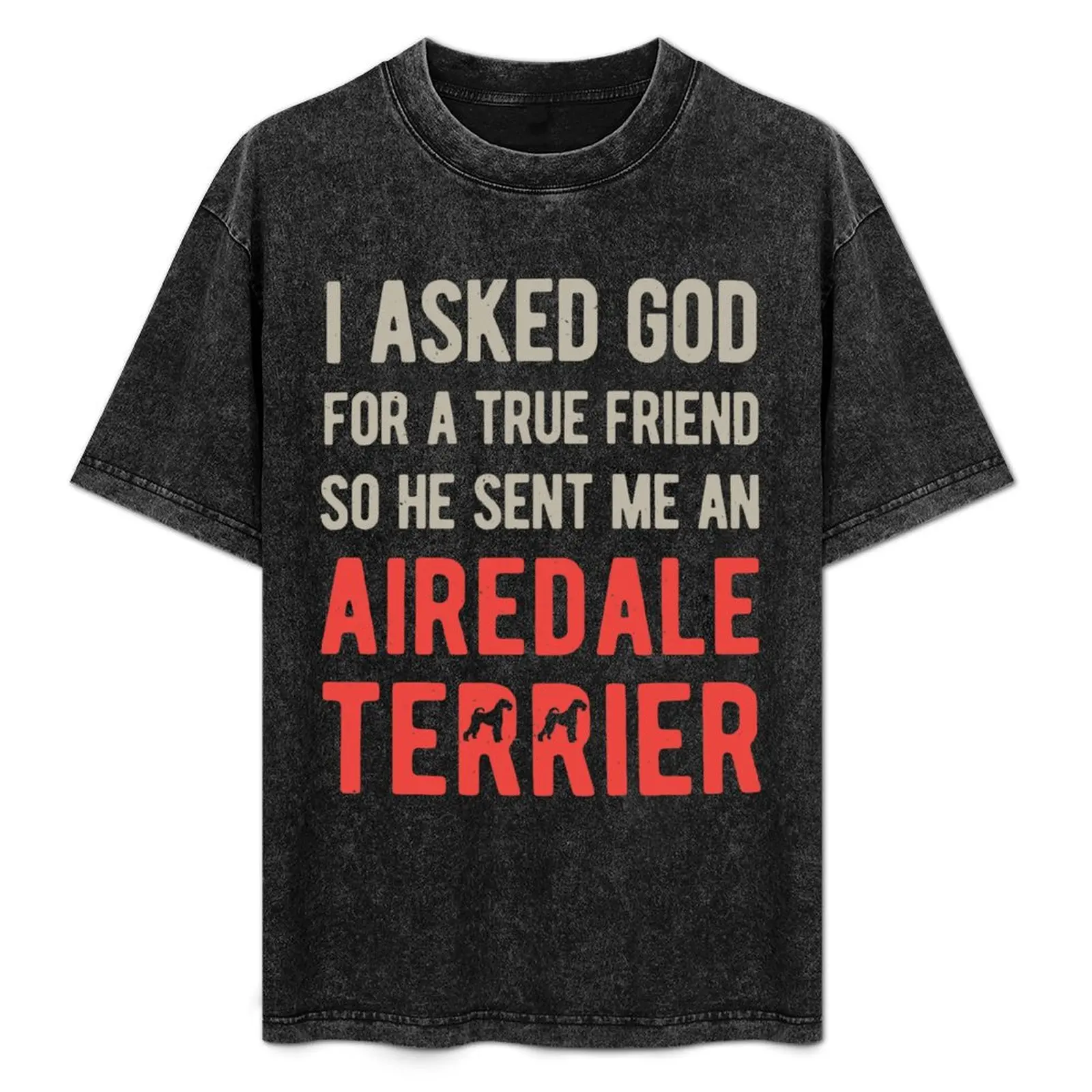 

Funny Airedale Terrier T-Shirt Basic Comfort Fit T-Shirt for Men