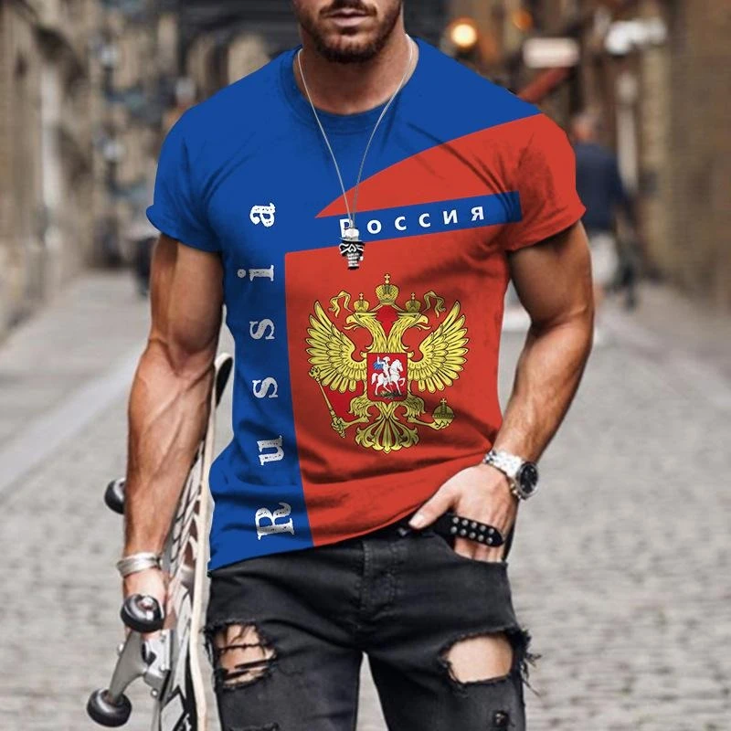 Russia Coat Of Arms T-shirt Men's Clothing Retro 3D Print Streetwear T Shirts National Flag And Emblem Harajuku Fashion Tee Top image 5