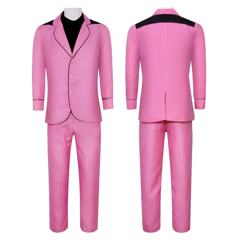 

Elvis Presley Cosplay Costume Men Role Play Party Performance Movie Video Clothing Pink Suit Stage Singer Performance Costume