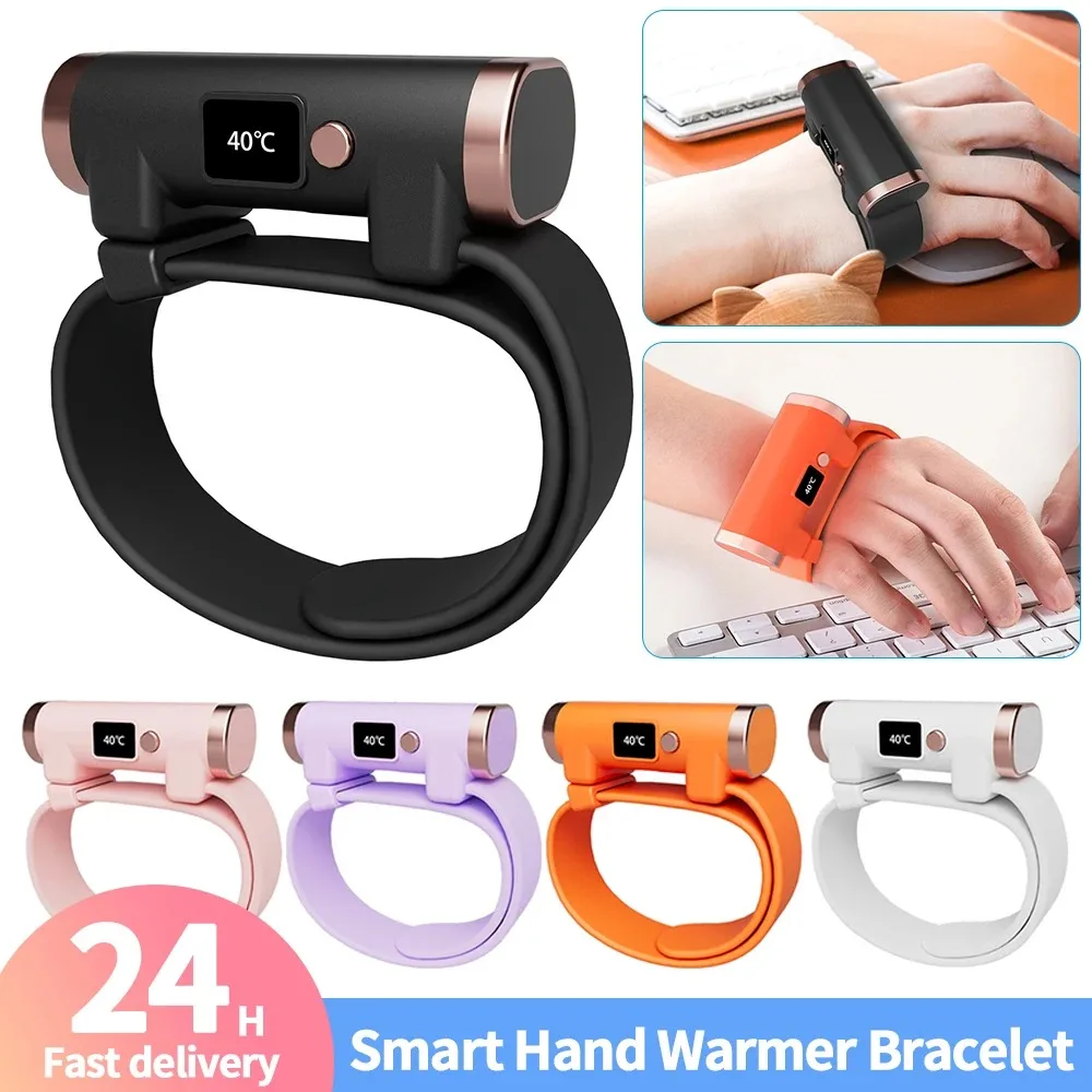 Hand Heating Devices Digital Display Self Heating Electric Warmer Temperature Control Mini Heating Bracelet 4 Gear Charging Warm