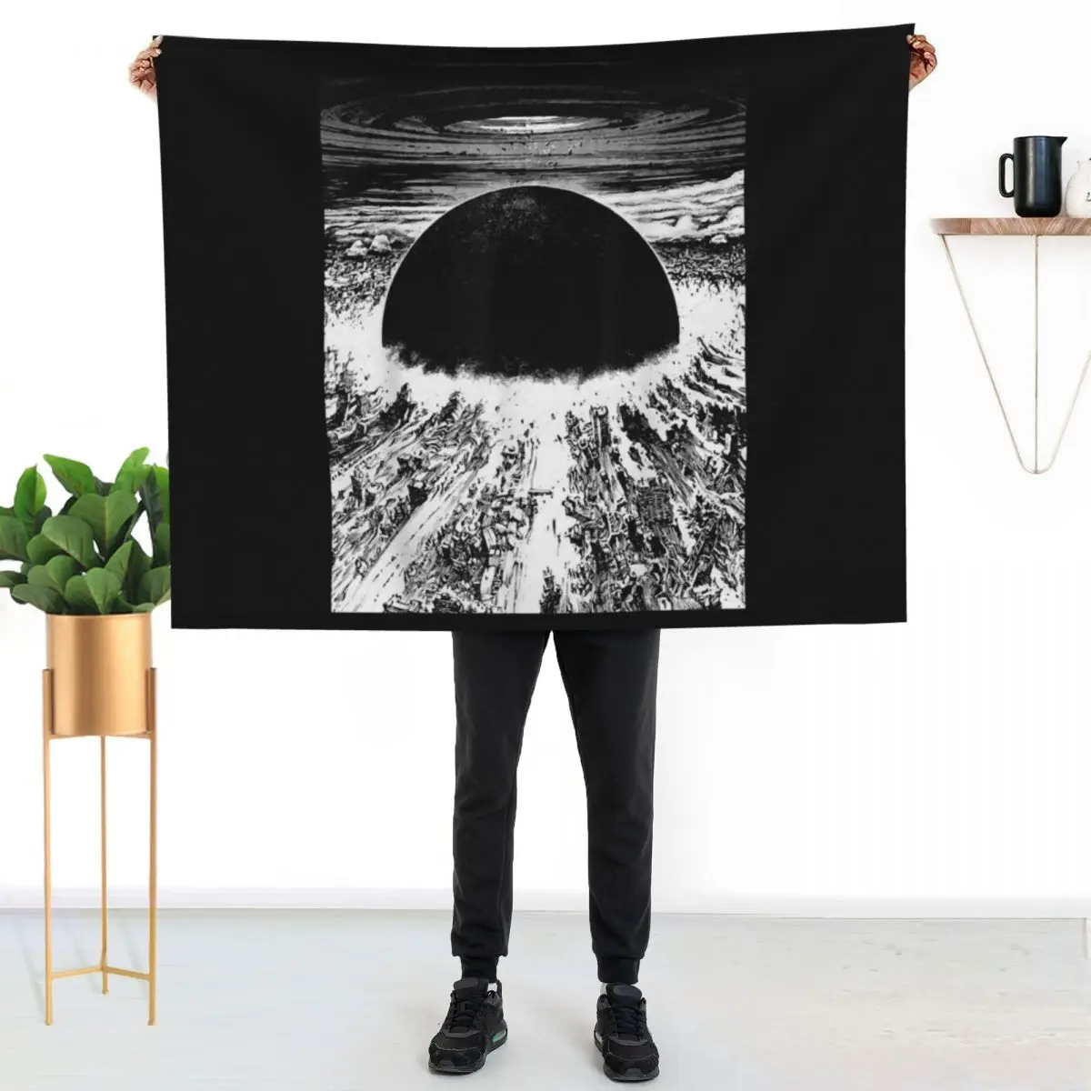 Akiras cyberpunks city explosion Throw Blanket Flannel Fabric Luxury Thicken Loose Custom Blankets For Sofas Cute Blankets