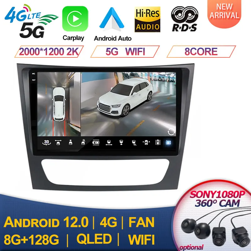 

For Mercedes Benz E Class W211 C219 Car Stereo Tablet Multimedia Player Audio Radio GPS Navigation Android 13 9" 4G LTE