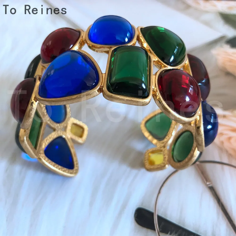 To Reines Attractive Colorful Bracelet Different Shapes Irregular Design Vintage Antique Jewelry Advanced Banquet Accessories